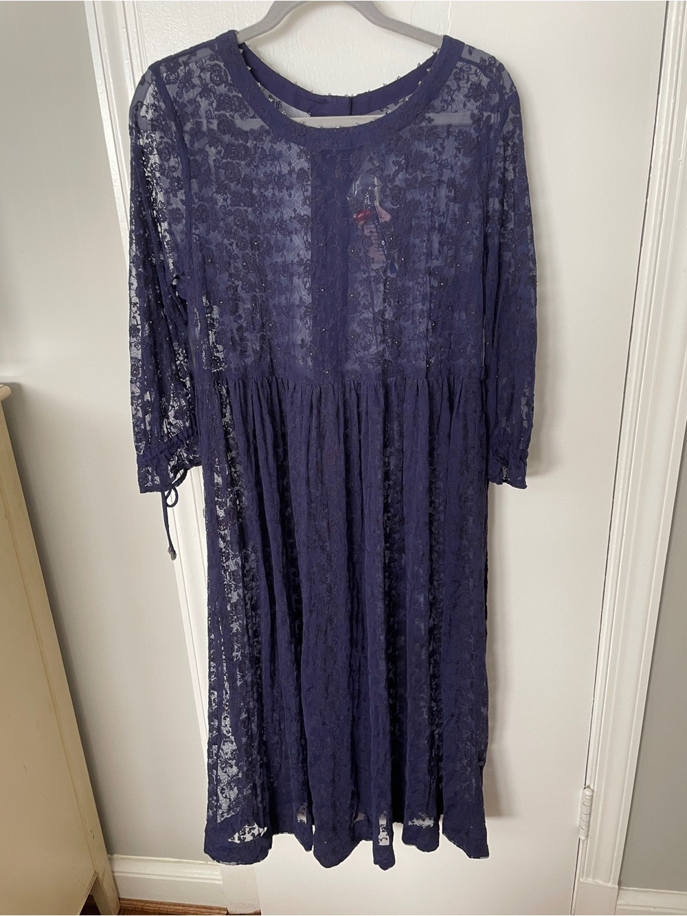 April Cornell Navy Floral Lace Maxi Dress